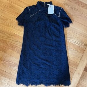 🤠New - SANDRO Coquette Cowgirl Antilope Lace summer Dress Rhinestones